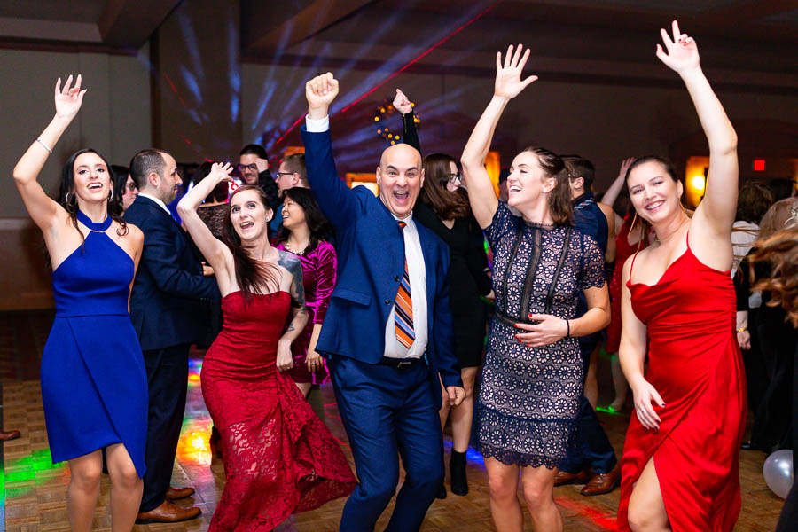 People dancing at a Costco holiday party in Ottawa